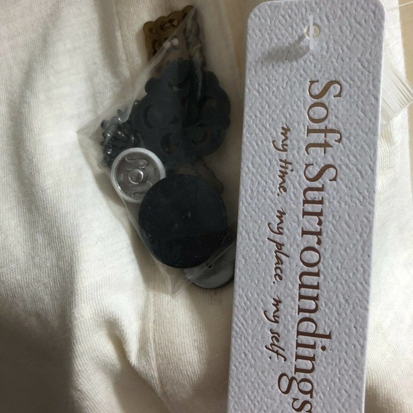 NWT Soft Surroundings XS Ivory Cotton Button Tunic Top Long Sleeve - Picture 9 of 9